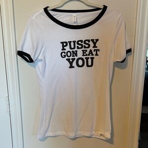 White and Black Graphic Tee